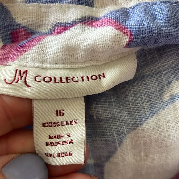 JM Collection 100% Linen shirt Blouse size 16 - Picture 5 of 5